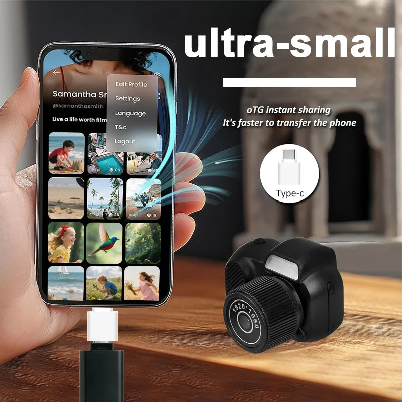 Mini Y3000 Keychain Camera 8MP Photo Support SD Card with Screen Tiny Digital Body Cameras Thumb Cam DV Camcorder Micro for Kids